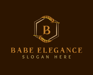 Elegant Wheat Hexagon logo design