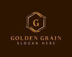 Elegant Wheat Hexagon logo design