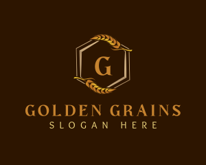 Elegant Wheat Hexagon logo design