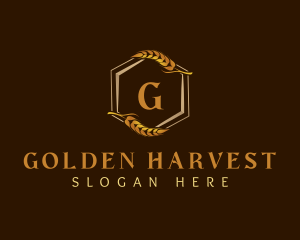 Elegant Wheat Hexagon logo design