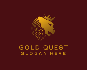 Gold Lion Crown logo design