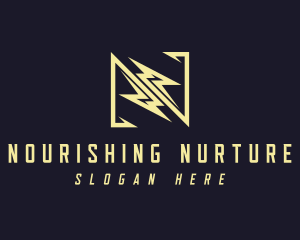 Lightning Letter N Company logo design