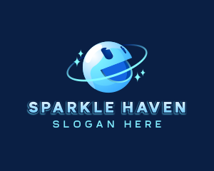 Orbit Sparkle Smiley logo design