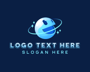 Virtual - Orbit Sparkle Smiley logo design