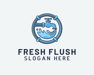 Water Pipe Repairman logo design