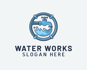 Water Pipe Repairman logo design