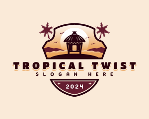 Tropical Beach Hut logo design