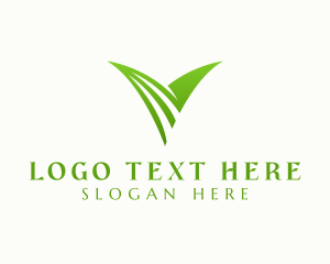 Natural Leaf Letter V logo