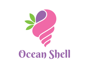 Pink Snail Leaf logo design