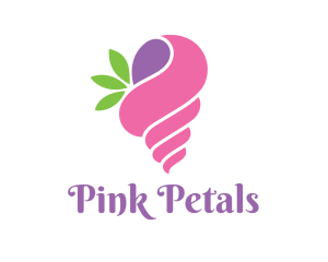 Pink Snail Leaf logo design