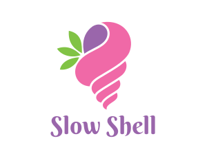 Pink Snail Leaf logo design