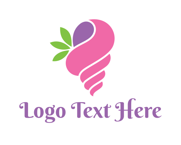 Pink Leaf logo example 4