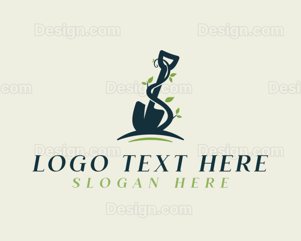 Plant Landscaping Shovel Gardening Logo