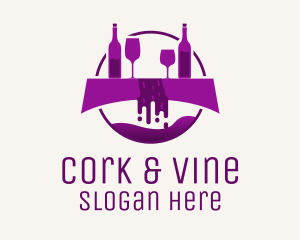 Purple Wine Fountain logo design