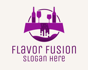 Purple Wine Fountain logo design