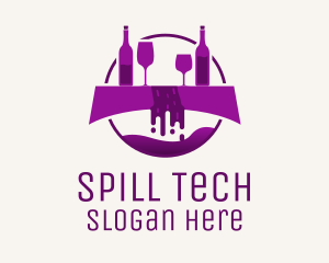 Purple Wine Fountain logo design