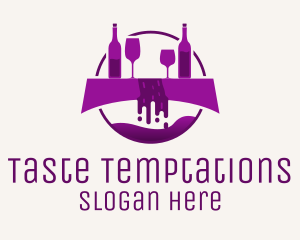 Purple Wine Fountain logo design