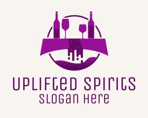 Purple Wine Fountain logo design