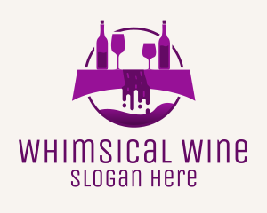 Purple Wine Fountain logo design