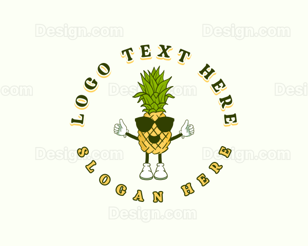 Tropical Pineapple Fruit Logo