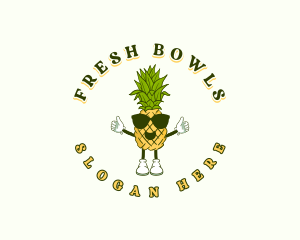 Tropical Pineapple Fruit logo design