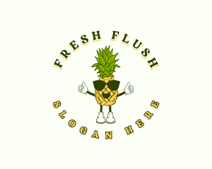 Tropical Pineapple Fruit logo design