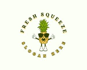 Tropical Pineapple Fruit logo design