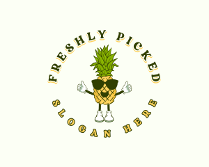 Tropical Pineapple Fruit logo design