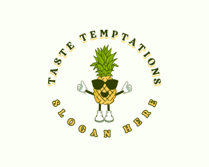 Tropical Pineapple Fruit logo design