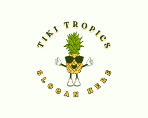 Tropical Pineapple Fruit logo design