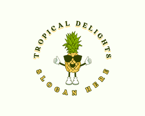 Tropical Pineapple Fruit logo design