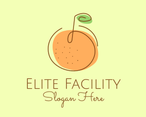 Orange Fruit Outline  Logo