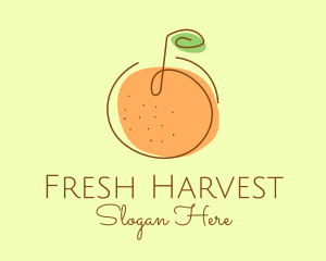 Orange Fruit Outline  logo design