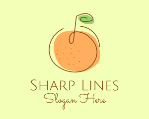 Orange Fruit Outline  logo design