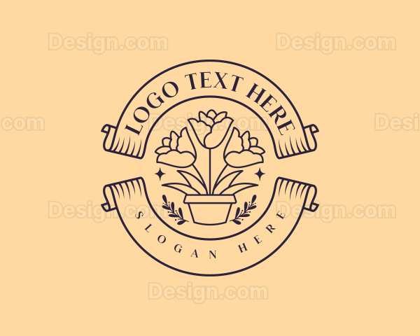 Flower Pottery Garden Logo