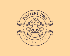 Flower Pottery Garden logo design