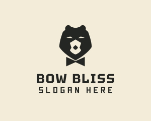 Bear Fashion Bow Tie logo design