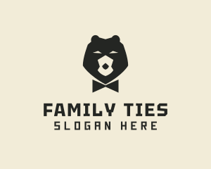 Bear Fashion Bow Tie logo design