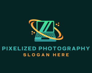 Laptop Repair Pixel logo design