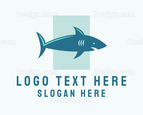 Aquatic Shark Surfing Logo