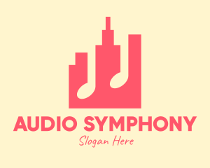 Pink Urban City Music logo design