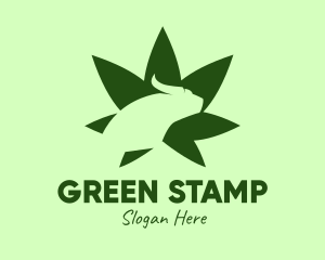 Green Bull Cannabis Leaf logo design