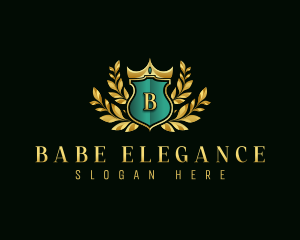 Elegant Crown Shield logo design