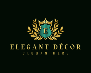 Elegant Crown Shield logo design