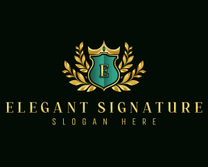 Elegant Crown Shield logo design