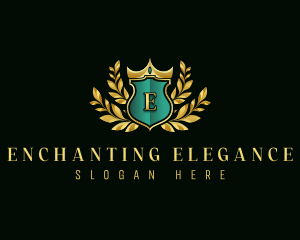 Elegant Crown Shield logo design