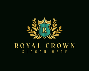 Elegant Crown Shield logo design