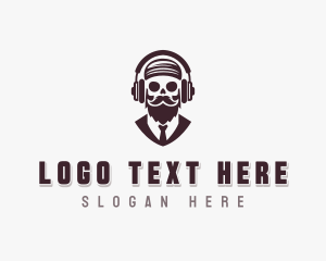 Broadcasting Skull Beard logo