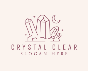 Moon Crystals Jewel logo design