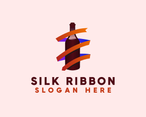 Wine Ribbon Bottle logo